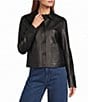 Antonio Melani Joan Pocket Button Front Extended Cuff Long Sleeve Genuine Leather Jacket - Image 2