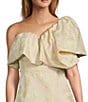 Antonio Melani Jordyn Floral Jacquard One Shoulder Midi Dress, Color:Butter Floral - Image 3