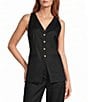 Antonio Melani Josie V-Neck Sleeveless Button Front Vest - Image 1