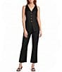 Antonio Melani Josie V-Neck Sleeveless Button Front Vest - Image 3
