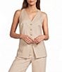 Antonio Melani Josie V-Neck Sleeveless Button Front Vest - Image 5