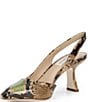 Antonio Melani Kacy Snake Printed Leather Slingback Pumps - Image 4