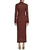 Antonio Melani Katelyn Long Sleeve Turtleneck Puckered Jacquard Maxi Dress, Color:Brandy - Image 2