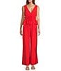 Antonio Melani Katherine Voile Coordinating Palazzo Pants, Color:Tomato - Image 3