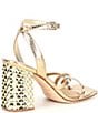 Color:Glimmer Gold - Image 2 - Katona Ankle Metallic Leather Strappy Sandals