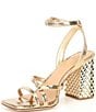 Color:Glimmer Gold - Image 4 - Katona Ankle Metallic Leather Strappy Sandals