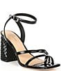 Color:Black - Image 1 - Katona Ankle Strap Patent Leather Sandals