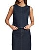 Antonio Melani Kaylee Coordinating Sleeveless Crew Neck Denim Blouse, Color:Dark Wash - Image 1
