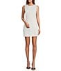 Antonio Melani Kayleigh Linen Blend Stripe Print Round Neck Sleeveless Dress, Color:Ivory/Black - Image 1