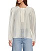 Color:Ivory - Image 1 - Kendall Round Neck Button Front Blouse