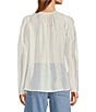 Color:Ivory - Image 2 - Kendall Round Neck Button Front Blouse