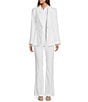 Color:White - Image 3 - Kendall Straight Stretch Coordinating Linen Blend Trousers
