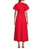 Antonio Melani Kiara Short Puff Sleeve A-Line Maxi Dress, Color:Scarlet - Image 2