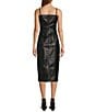 Color:Black - Image 2 - Kim Sheath Leather Dress