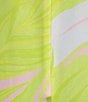 Color:Lime Palm - Image 3 - Kiri Palm Printed Satin Halter Neck Sleeveless Dress