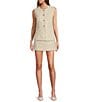 Antonio Melani Lakelyn Sequin Tweed A Line Mini Skirt, Color:Buttercream - Image 3