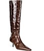 Antonio Melani Lance Crocodile Embossed Leather Low Heel Boots - Image 1