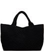 Color:Black - Image 2 - Large Neoprene Woven Tote Bag