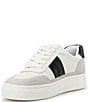Color:White/Black - Image 4 - Laurel Leather and Suede Retro Sneakers