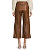 Color:Chestnut - Image 2 - Morgan Genuine Leather Culotte High Rise Wide Leg Cropped Pants