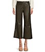 Color:Marsh - Image 1 - Morgan Genuine Leather Culotte High Rise Wide Leg Cropped Pants