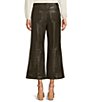 Color:Marsh - Image 2 - Morgan Genuine Leather Culotte High Rise Wide Leg Cropped Pants