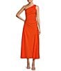 Antonio Melani Lena Asymmetric One Shoulder Maxi Dress, Color:Citrus - Image 1
