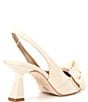 Color:Sweet Cream - Image 2 - Lenore Leather Bow Slingback Pumps