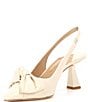 Color:Sweet Cream - Image 4 - Lenore Leather Bow Slingback Pumps