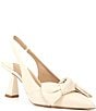 Color:Sweet Cream - Image 1 - Lenore Leather Bow Slingback Pumps