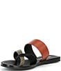 Color:Pesto/Black/Nutshell Brown - Image 4 - Libbie Leather Snake Embossed Thong Flat Sandals
