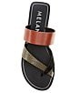 Color:Pesto/Black/Nutshell Brown - Image 5 - Libbie Leather Snake Embossed Thong Flat Sandals