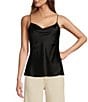 Color:Black - Image 1 - Lila Silk Cowl Neck Cami Tank