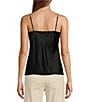 Color:Black - Image 2 - Lila Silk Cowl Neck Cami Tank