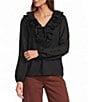 Antonio Melani Lilian Ruffle V-Neckline Long Sleeve Blouse - Image 1