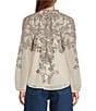 Antonio Melani Lilith Paisley Print Voile Split V-Neck Tie Front Long Sleeve Coordinating Blouse - Image 2