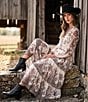 Antonio Melani Lilith Paisley Print Voile Split V-Neck Tie Front Long Sleeve Coordinating Blouse - Image 5