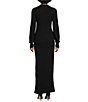 Color:Black - Image 2 - Linda Cashmere Long Sleeve V-Neck Sweater Dress