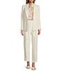 Antonio Melani Lindell Twill Notch Lapel Long Sleeve Blazer, Color:Ivory - Image 4