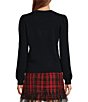 Color:Black - Image 2 - Lisa Puff Sleeve Crew Neck Cashmere Sweater