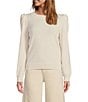 Antonio Melani Lisa Puff Sleeve Crew Neck Cashmere Sweater, Color:Ivory - Image 1