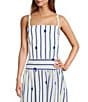 Antonio Melani Lisa Rope Print Square Neck Sleeveless Coordinating Blouse, Color:Rope Stripe - Image 1