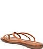 Color:Ibiza Nude - Image 3 - Logann Leather Strappy Toe Loop Flat Thong Sandals