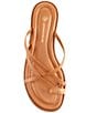 Color:Ibiza Nude - Image 5 - Logann Leather Strappy Toe Loop Flat Thong Sandals