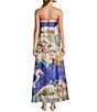 Antonio Melani Lucia Ocean Print Satin Strapless Dress, Color:Ocean Print - Image 2