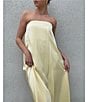 Color:Pale Yellow - Image 6 - Lucia Shift Strapless Maxi Dress