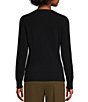 Color:Black - Image 2 - Luxury Collection Cameron Cashmere Crew Neck Long Sleeve Knit Sweater