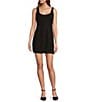 Antonio Melani Macy Tweed Pearl Detail Square Neck Sleeveless Coordinating Mini Dress, Color:Black - Image 1