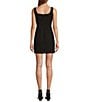Antonio Melani Macy Tweed Pearl Detail Square Neck Sleeveless Coordinating Mini Dress, Color:Black - Image 2