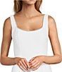 Color:White - Image 3 - Macy Tweed Pearl Detail Square Neck Sleeveless Mini Dress